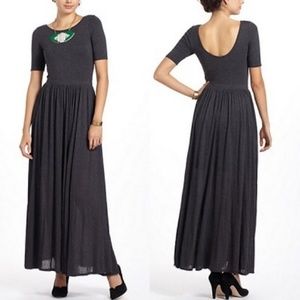 Anthropologie Bordeaux Scoop Back Maxi Dress BLUE